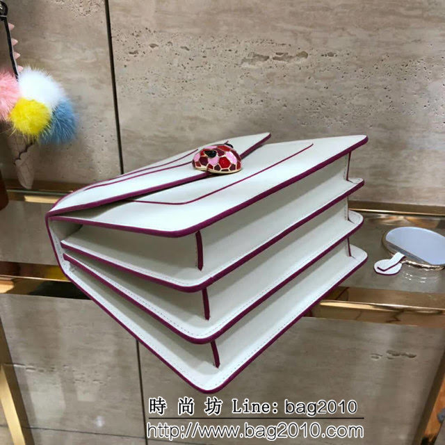 BVLGARI寶格麗 原單品質 最新款蛇頭扣環 奶白色 時尚手提肩背包 38329 FYD1297